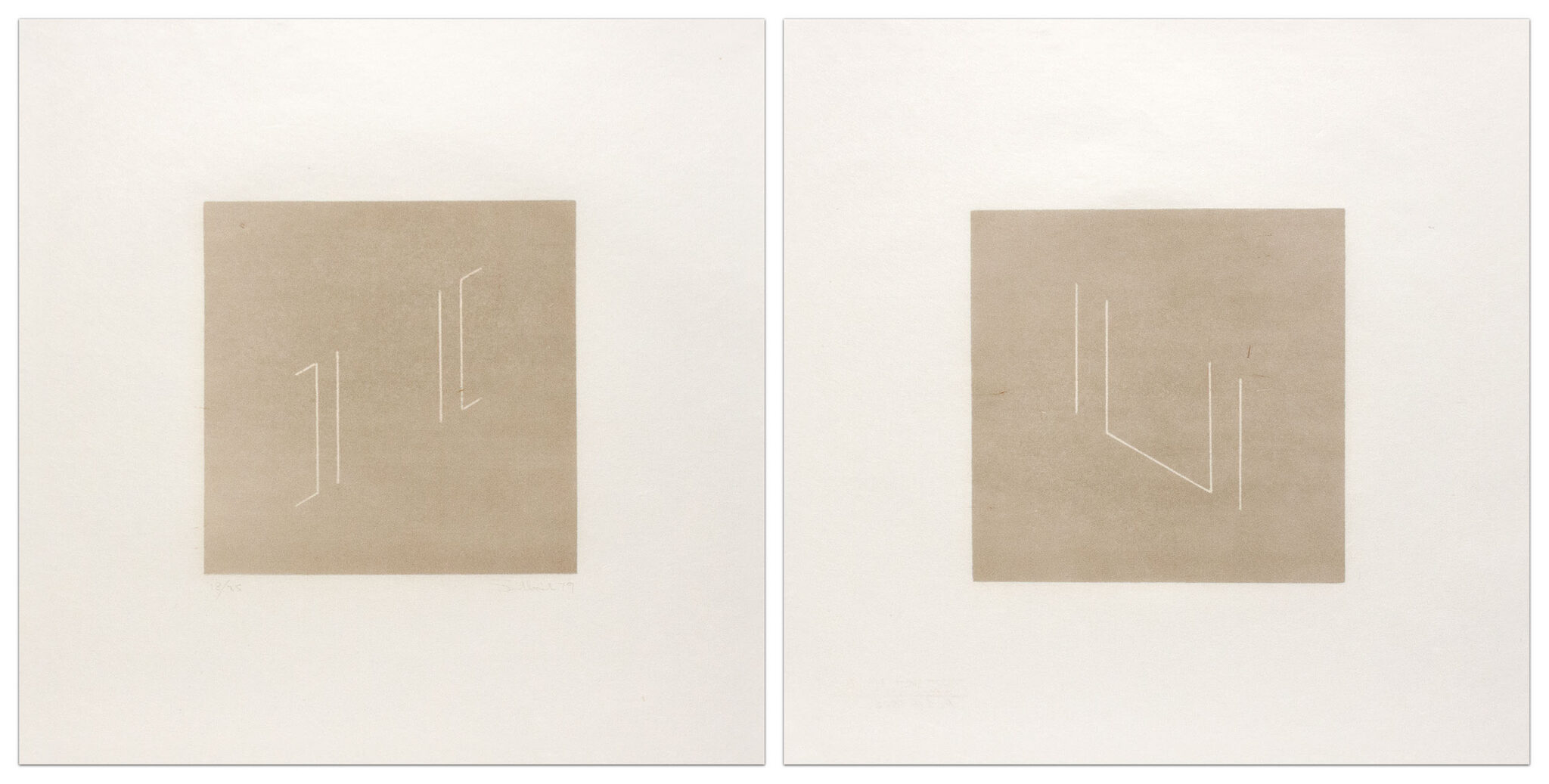 Untitled by Fred Sandback, a 1979 set of two prints at Krakow Witkin Gallery, Boston