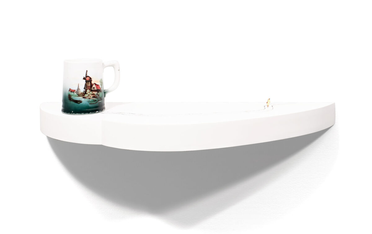“To Go Back, Woman in White” an original assemblage by Liliana Porter