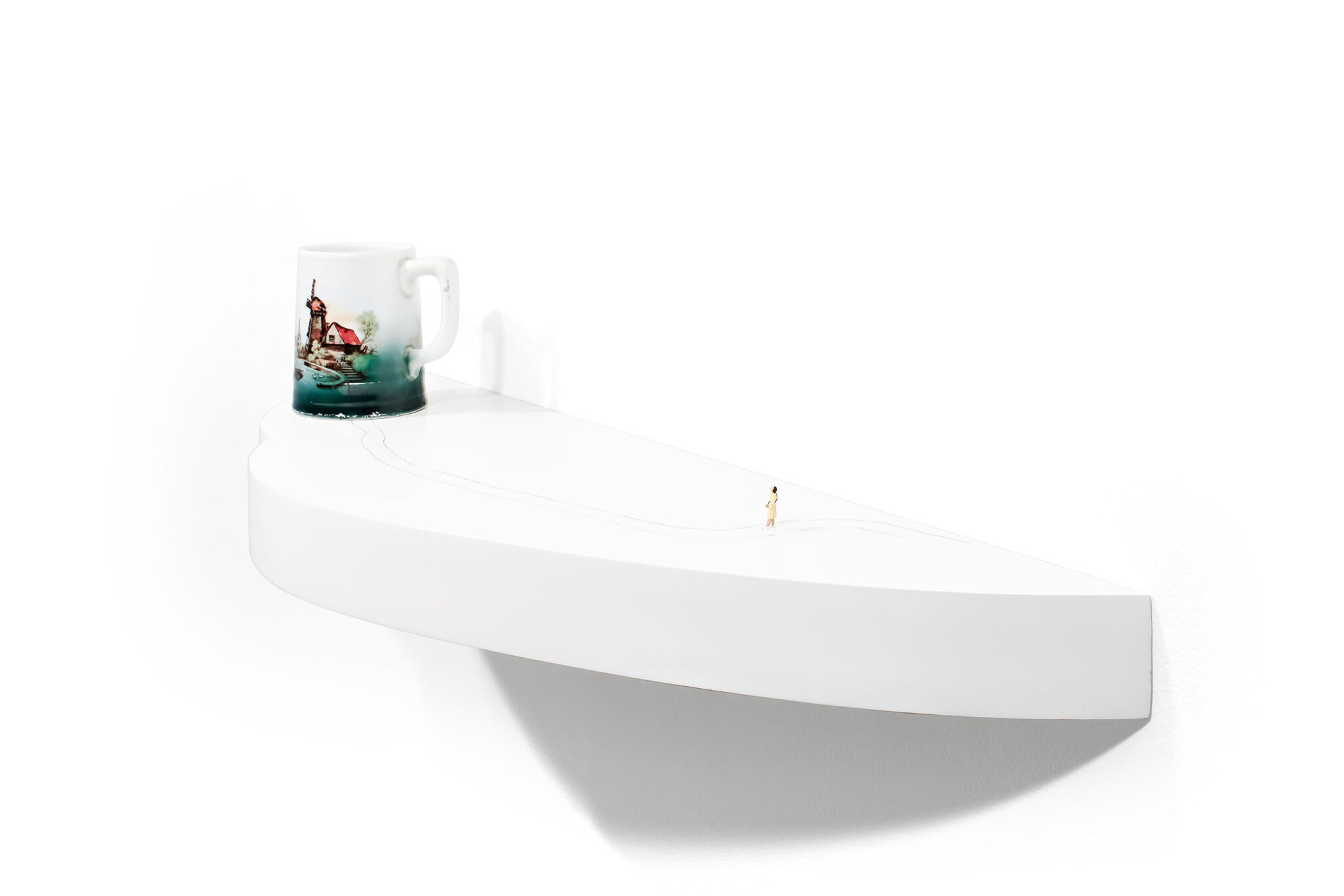 “To Go Back, Woman in White” an original assemblage by Liliana Porter