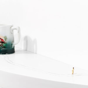 “To Go Back, Woman in White” an original assemblage by Liliana Porter