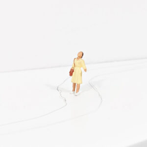 “To Go Back, Woman in White” an original assemblage by Liliana Porter