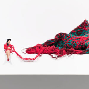“Weaver with Black Hair” an original assemblage by Liliana Porter