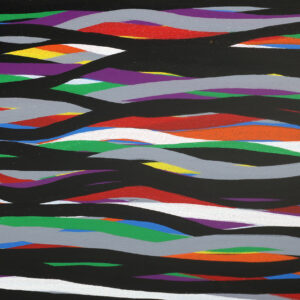 Horizontal Wavy Brushstrokes in Color by Sol LeWitt, a 2006 monotype at Krakow Witkin Gallery
