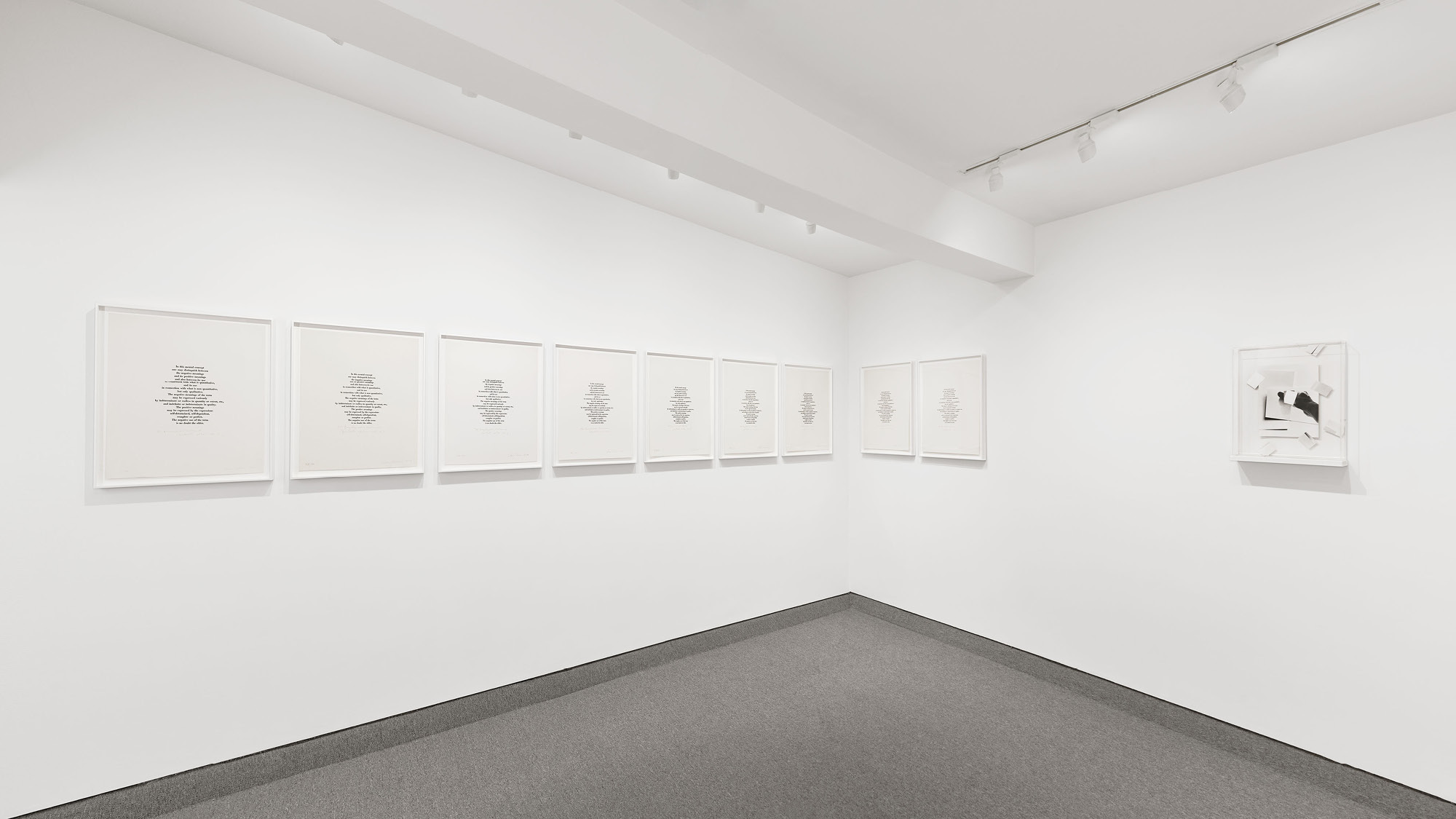 Installation view of the exhibition 'Giulio Paolini: Paths' at Krakow Witkin Gallery