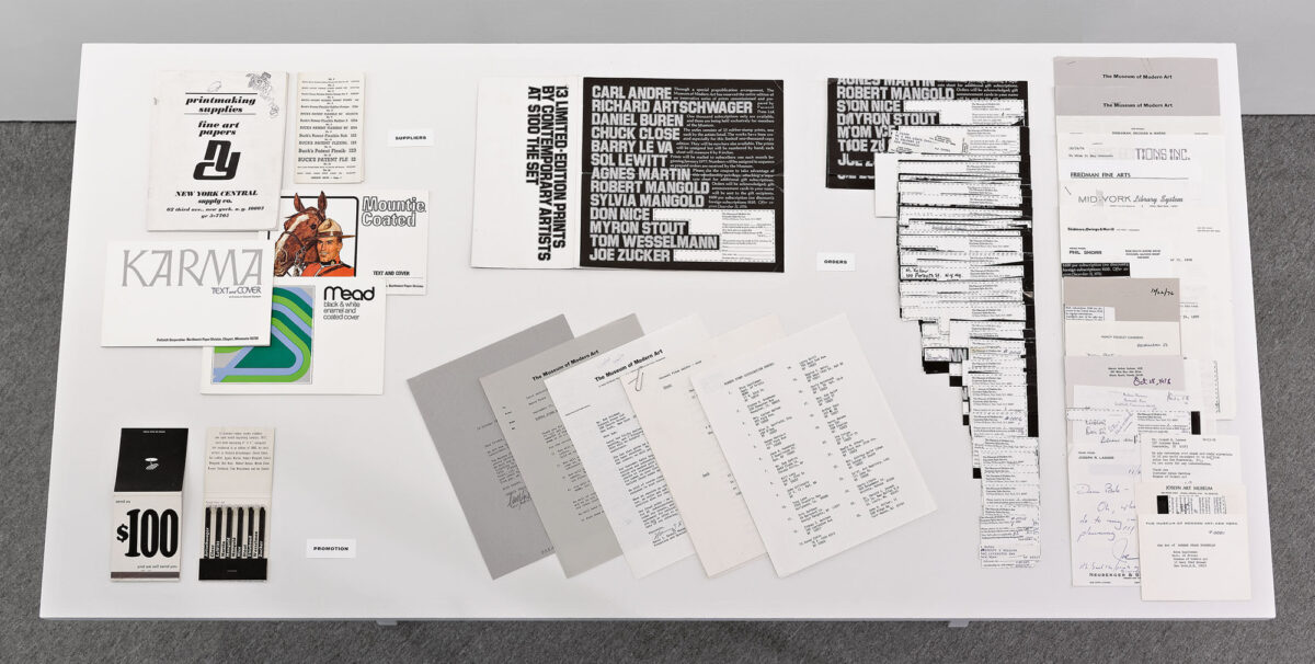 Installation view of the Rubber Stamp Portfolio exhibition at Krakow Witkin Gallery