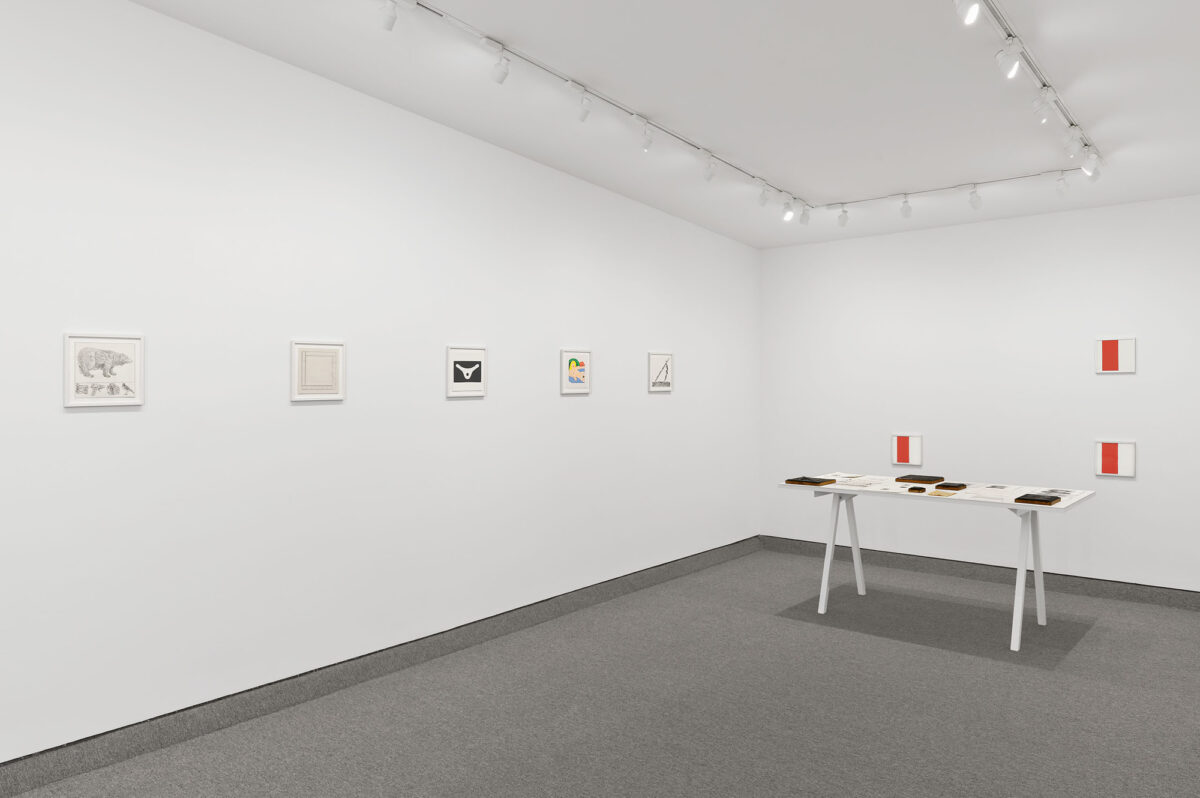 Installation view of the Rubber Stamp Portfolio exhibition at Krakow Witkin Gallery