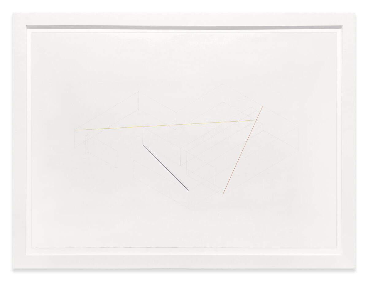 “Untitled” (1985), a drawing by Fred Sandback