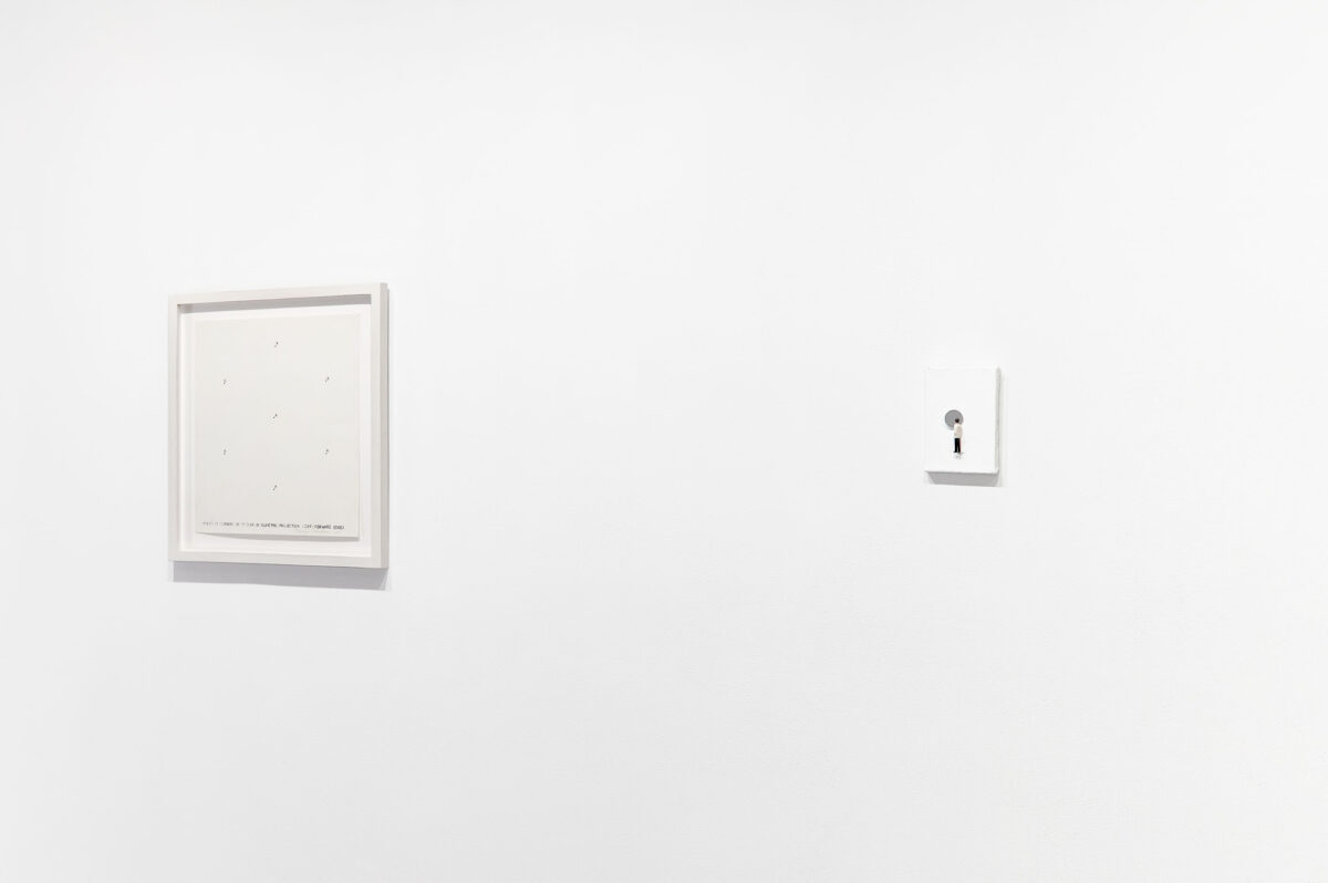 Installation view of "Liliana Porter and Douglas Huebler" at Krakow Witkin Gallery.
