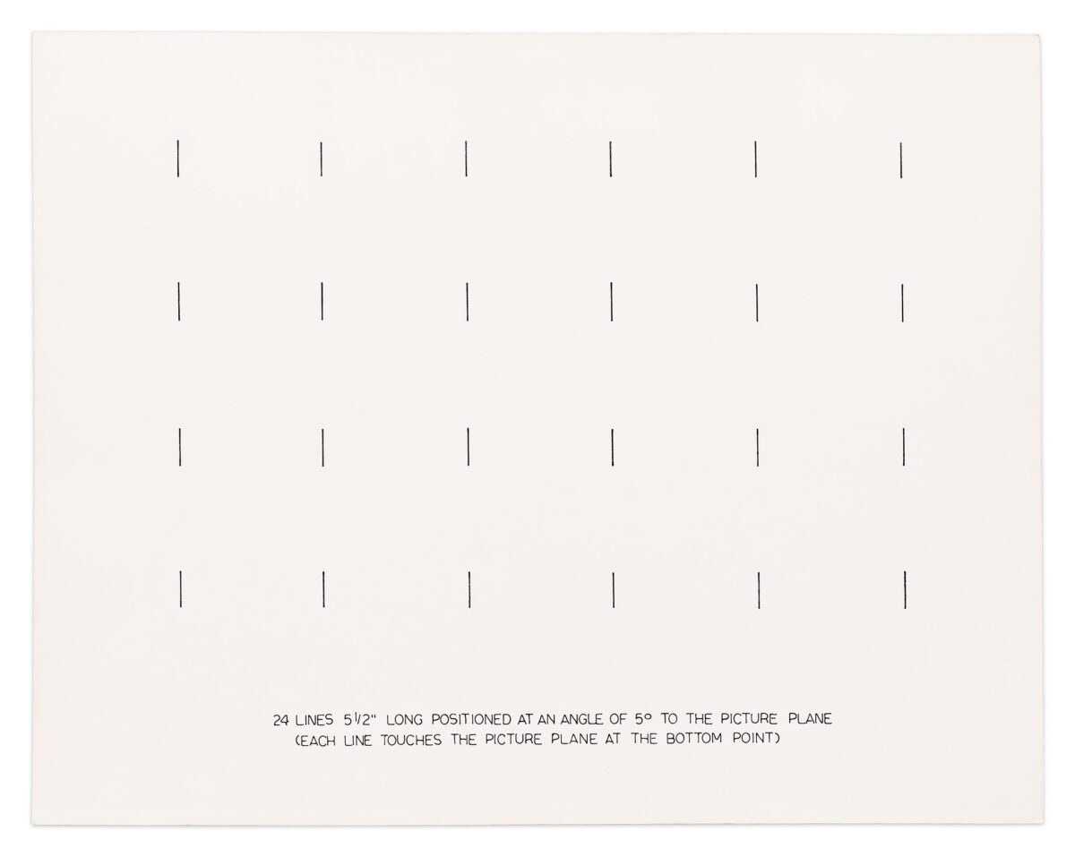 “24 Lines 5 1/2" Long Positioned” an original drawing by Douglas Huebler