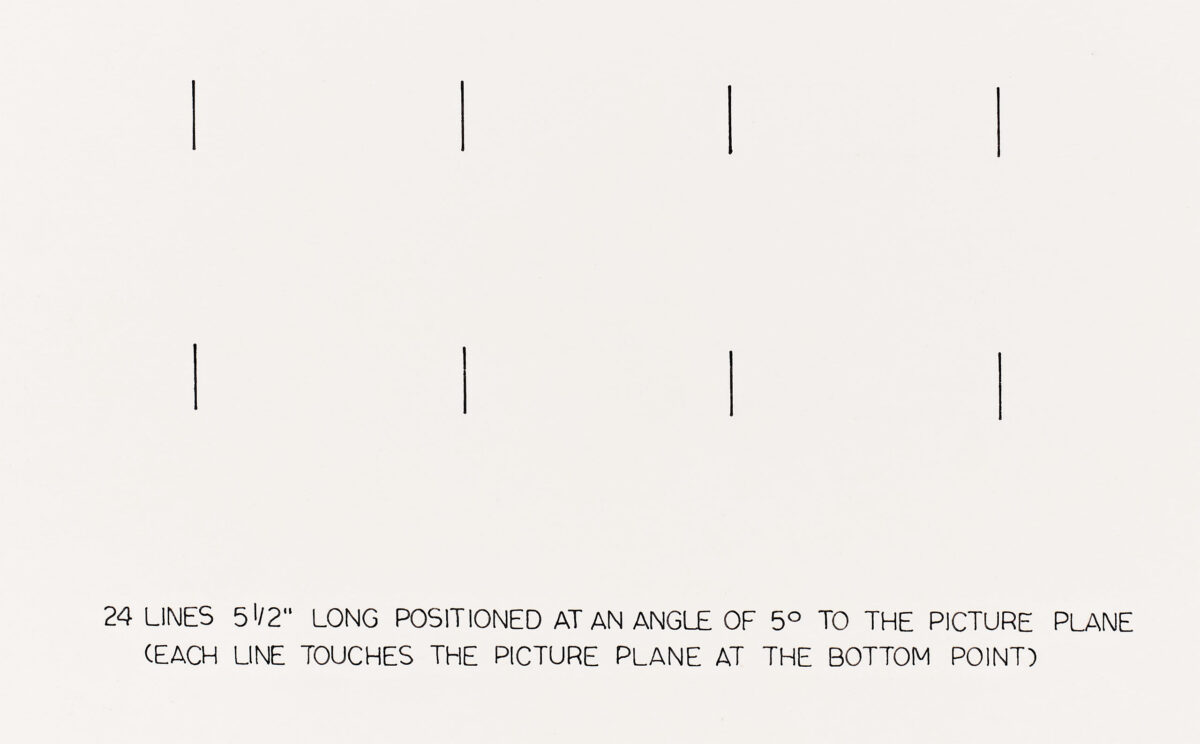 “24 Lines 5 1/2" Long Positioned” an original drawing by Douglas Huebler