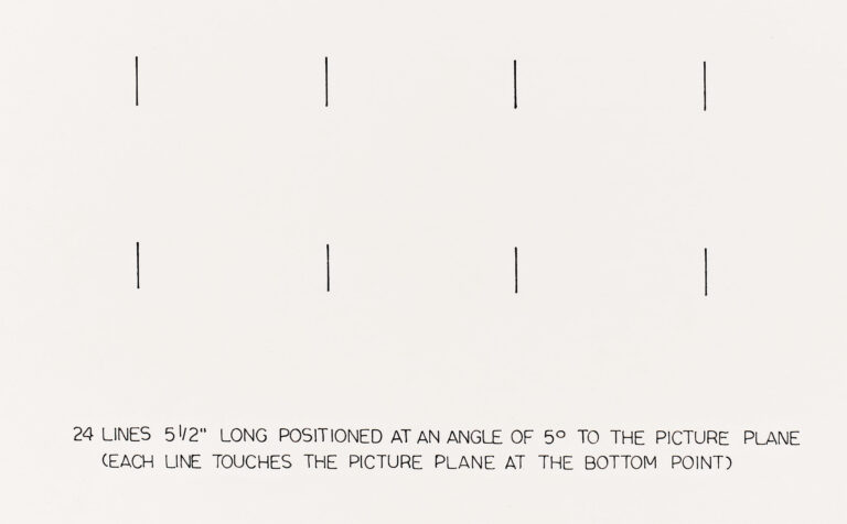 “24 Lines 5 1/2" Long Positioned” an original drawing by Douglas Huebler