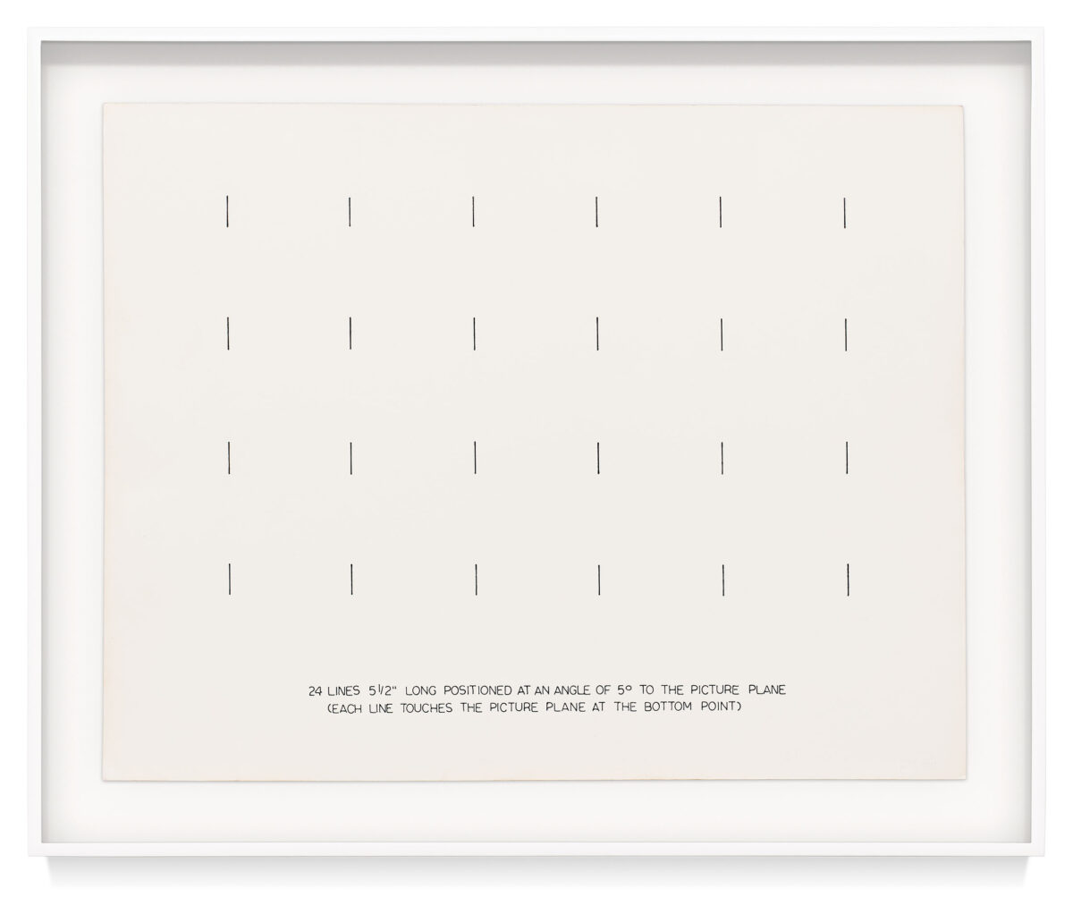 “24 Lines 5 1/2" Long Positioned” an original drawing by Douglas Huebler