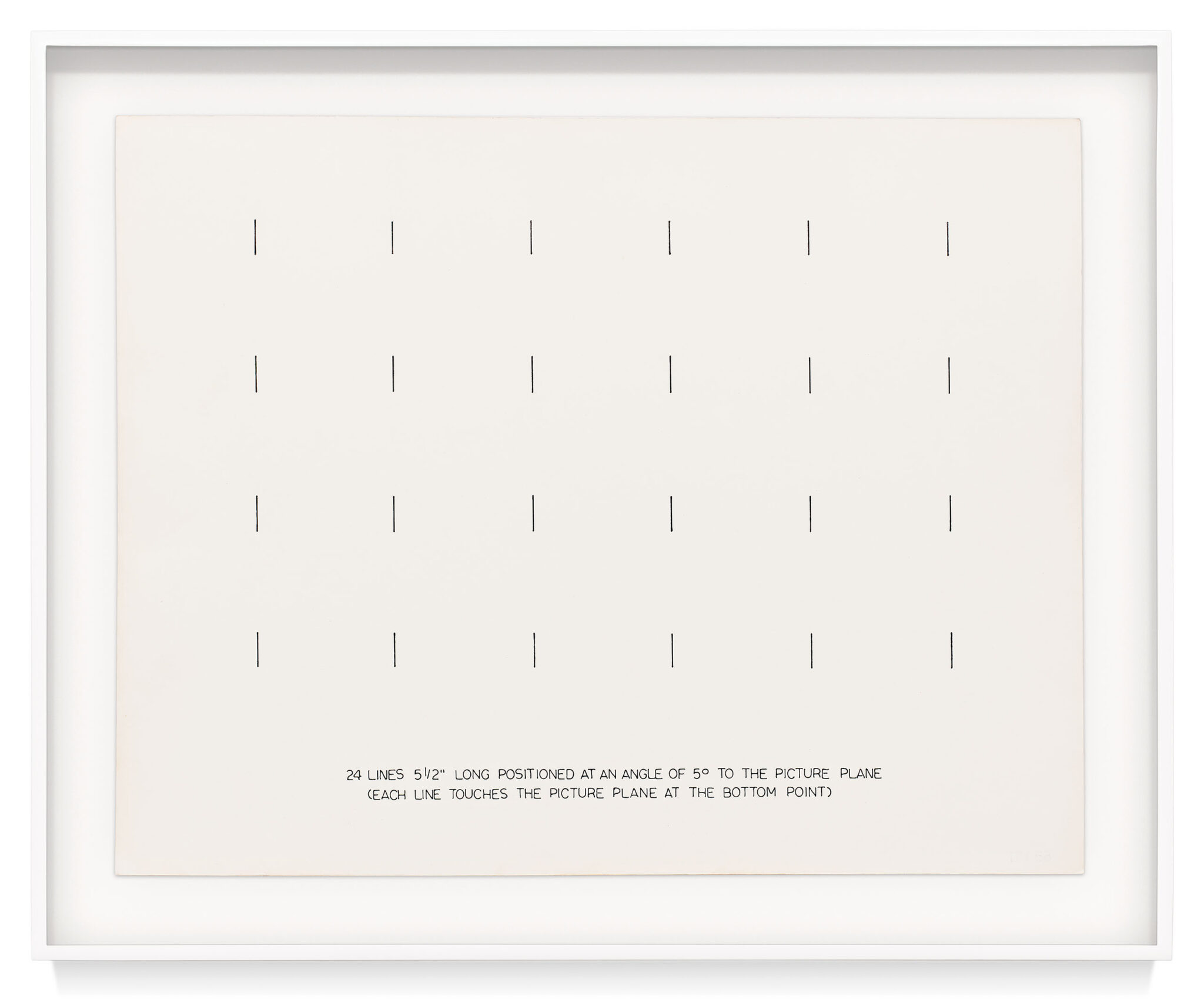 “24 Lines 5 1/2" Long Positioned” an original drawing by Douglas Huebler