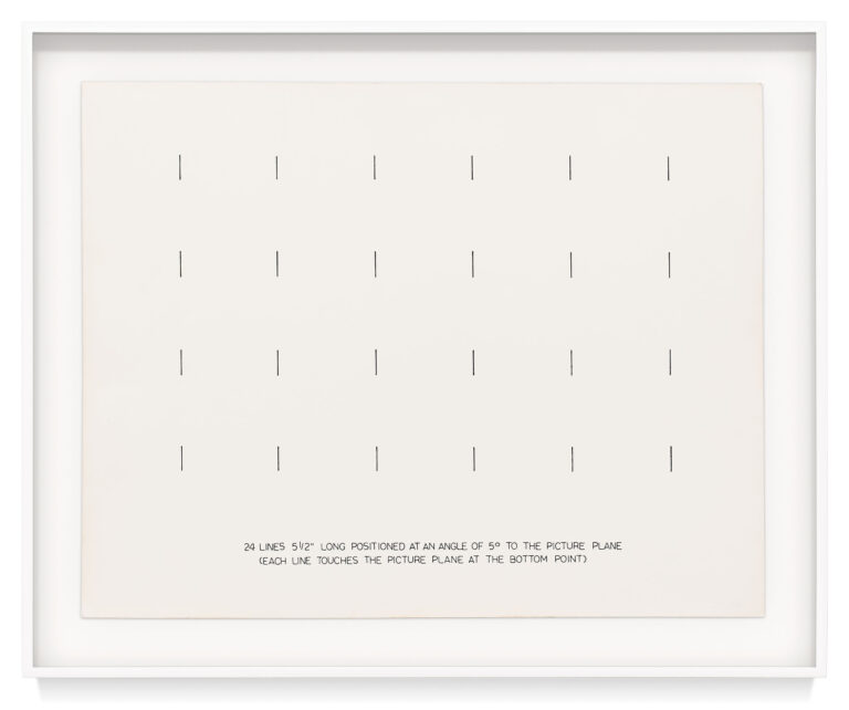 “24 Lines 5 1/2" Long Positioned” an original drawing by Douglas Huebler