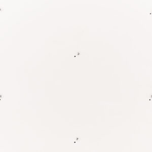 “Points of Corners of 5" Cube in Isometric Projection (D//F: Forward Edge)” an original drawing by Douglas Huebler