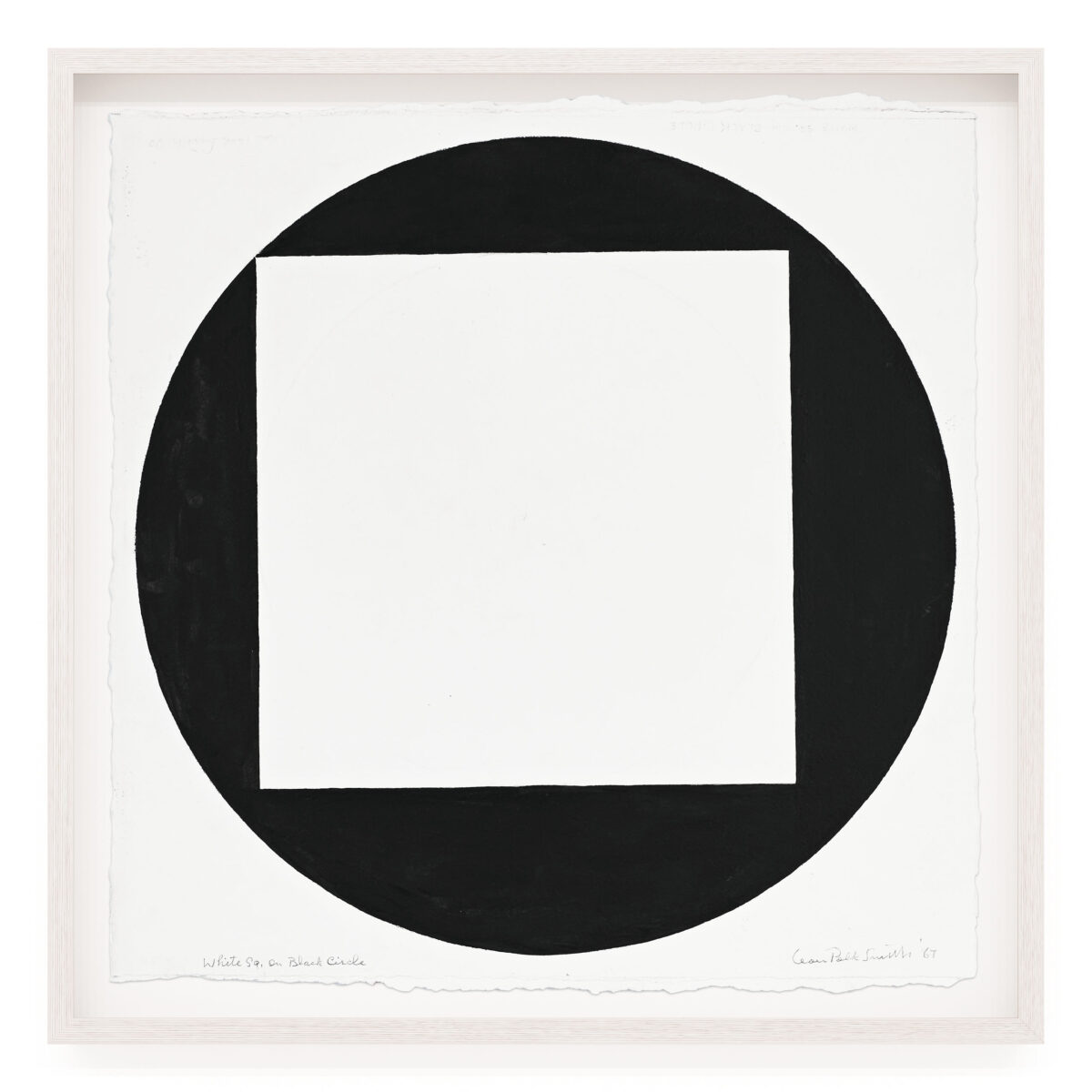 "White Square on Black Circle" an original drawing by Leon Polk Smith