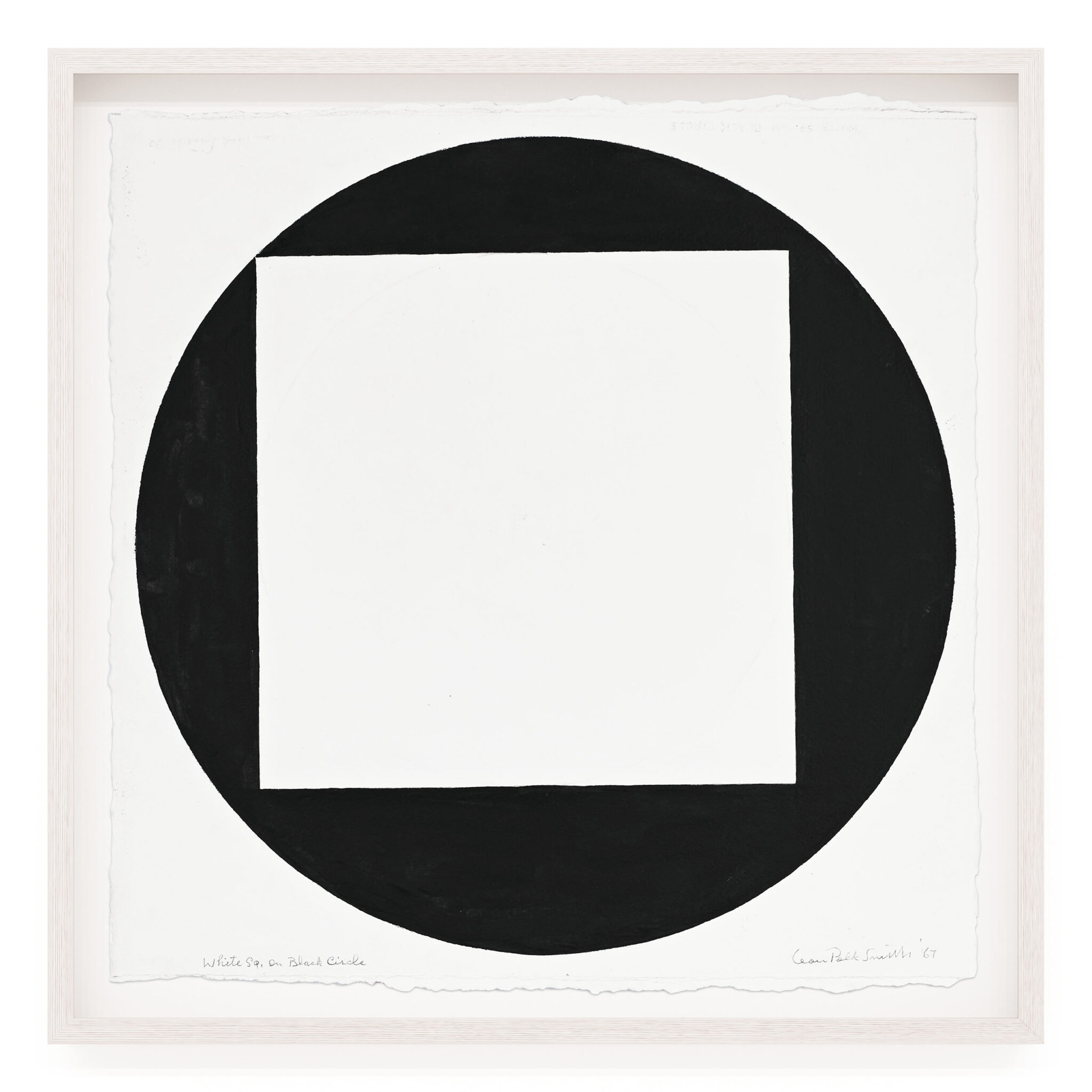 "White Square on Black Circle" an original drawing by Leon Polk Smith