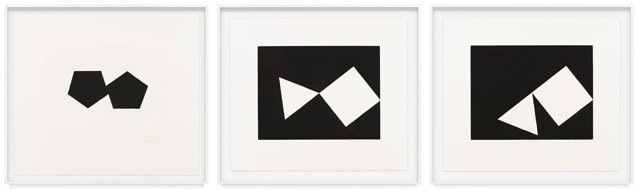 Five plus Five, Three plus Four, Four plus Three by Mel Bochner, a 1973 set of three prints at Krakow Witkin Gallery, Boston