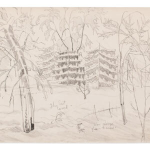 Ice Storm by Charles Burchfield, a 1915 drawing at Krakow Witkin Gallery, Boston