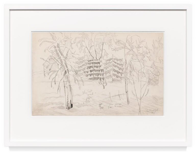 Ice Storm by Charles Burchfield, a 1915 drawing at Krakow Witkin Gallery, Boston