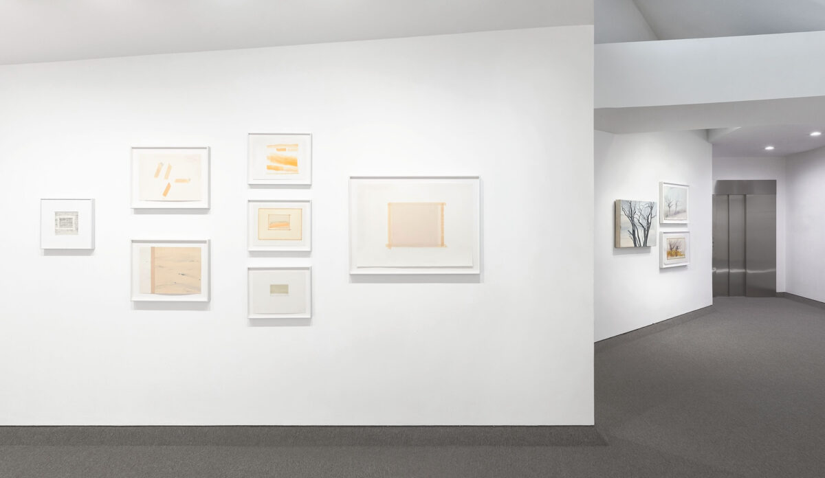 Installation view of Sylvia Plimack Mangold: Tape, 1975–1986 at Krakow Witkin Gallery, Boston