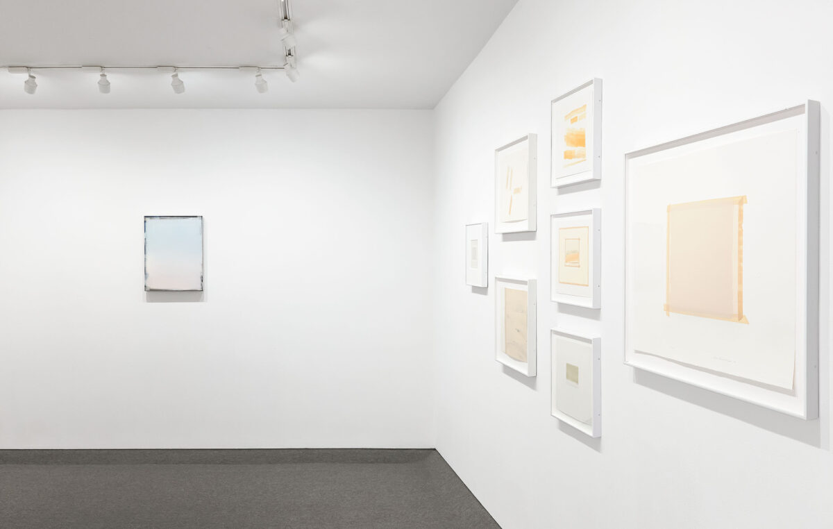 Installation view of Sylvia Plimack Mangold: Tape, 1975–1986 at Krakow Witkin Gallery, Boston