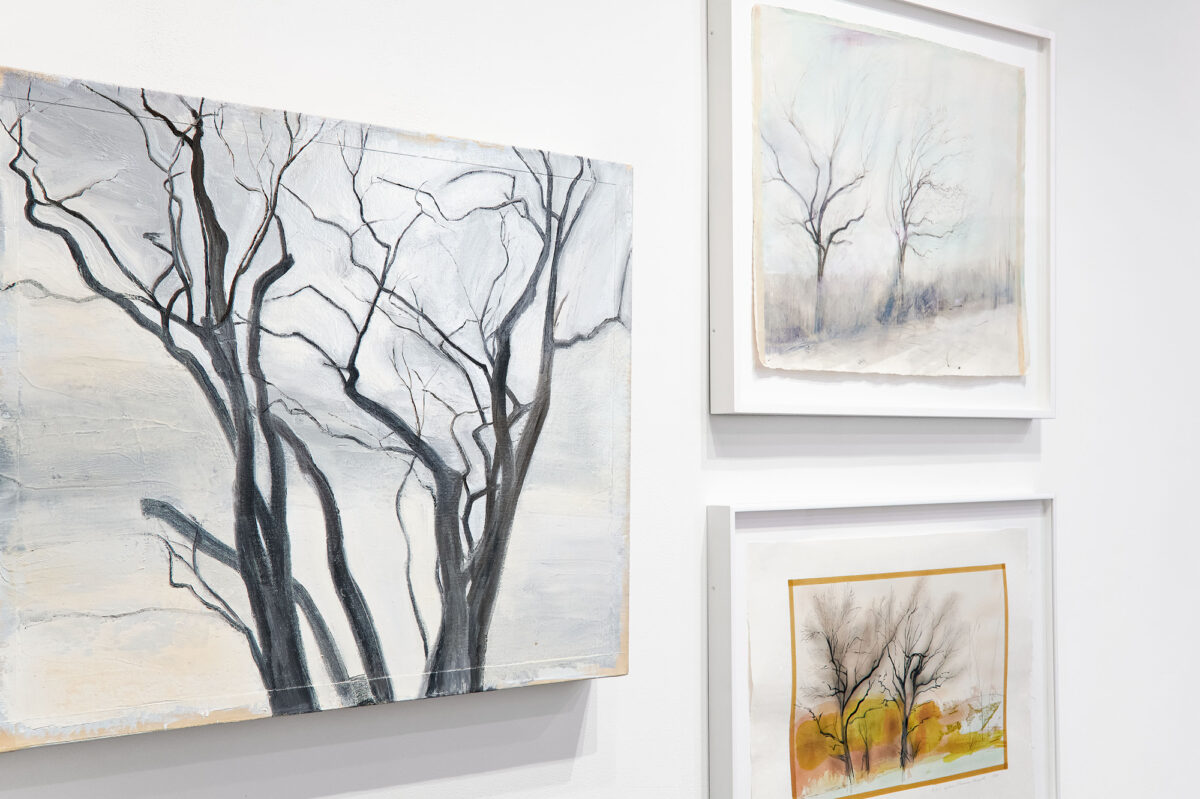 Installation view of Sylvia Plimack Mangold: Tape, 1975–1986 at Krakow Witkin Gallery, Boston