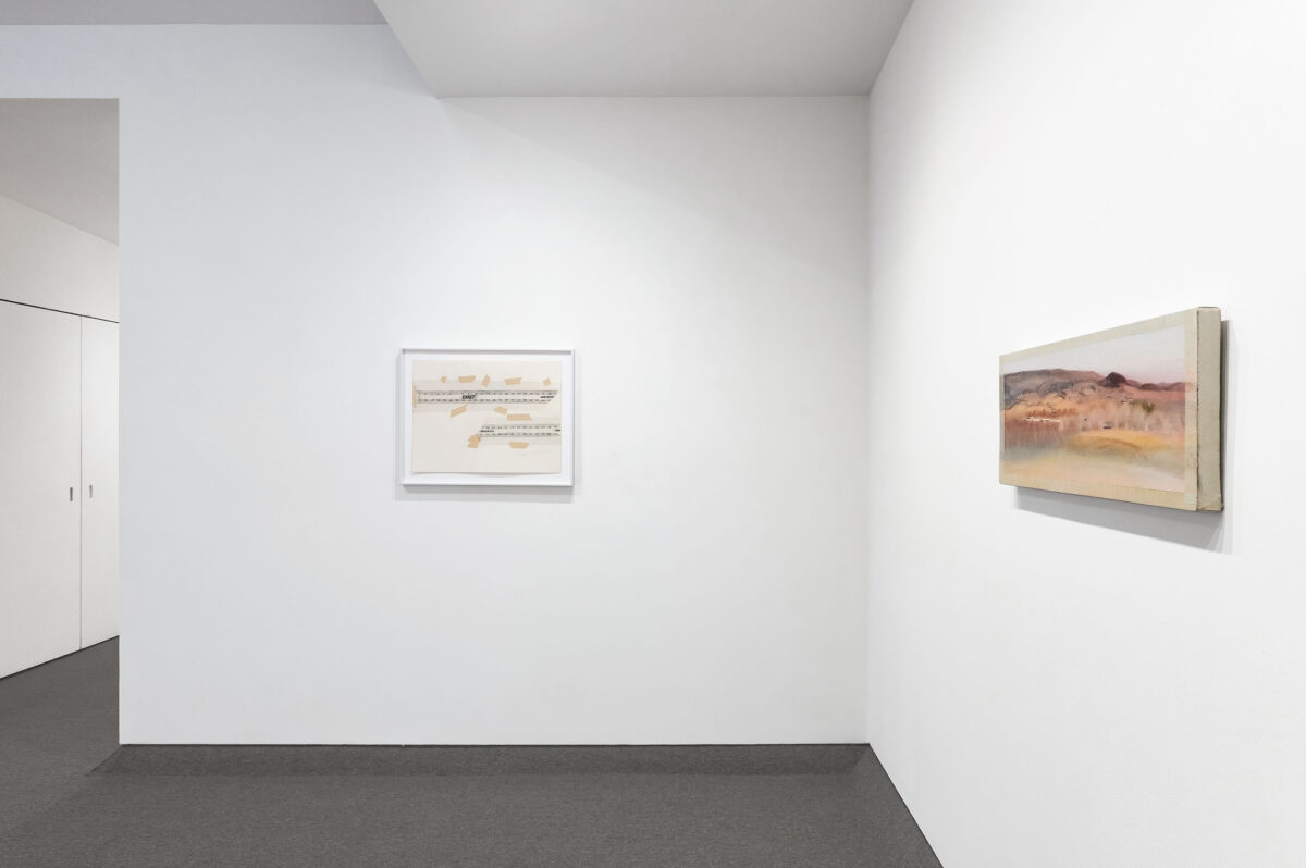 Installation view of Sylvia Plimack Mangold: Tape, 1975–1986 at Krakow Witkin Gallery, Boston
