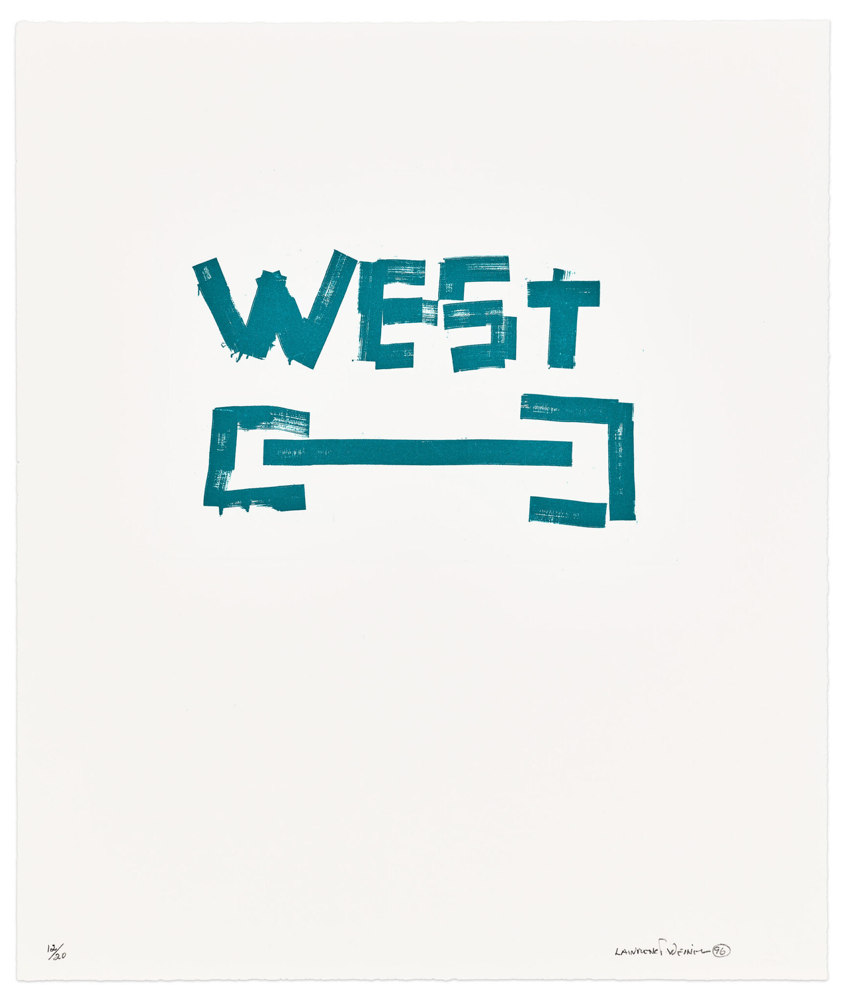 West, a 1996 print by Lawrence Weiner at Krakow Witkin Gallery