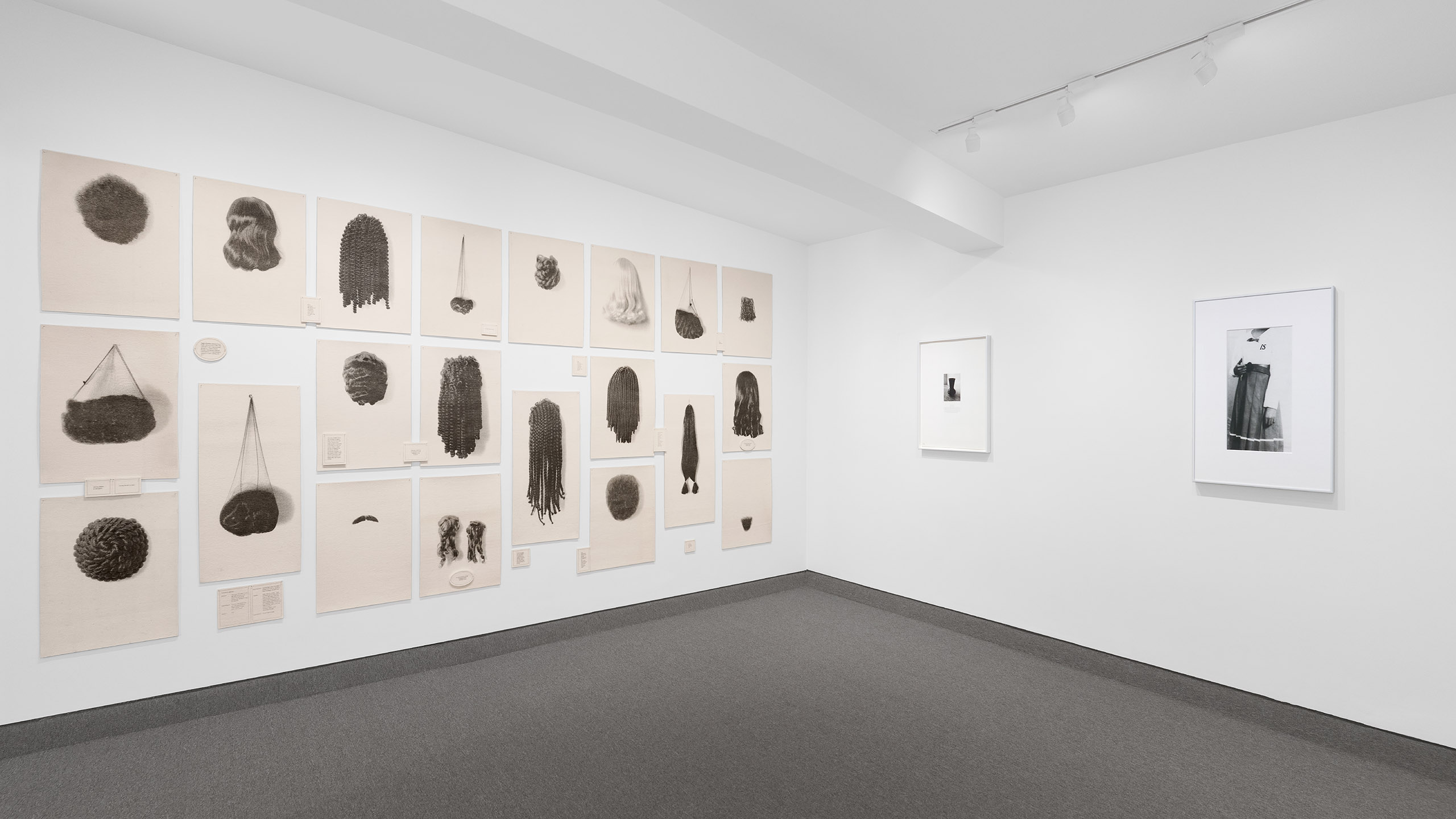 Installation view of Lorna Simpson at Krakow Witkin Gallery, Boston