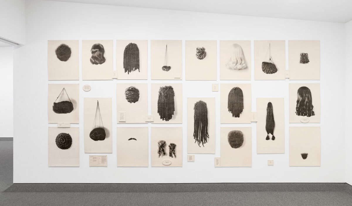 Installation view of Lorna Simpson at Krakow Witkin Gallery, Boston