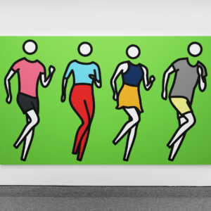 Dance 3 synced 2, a 2022 painting by Julian Opie at Krakow Witkin Gallery.