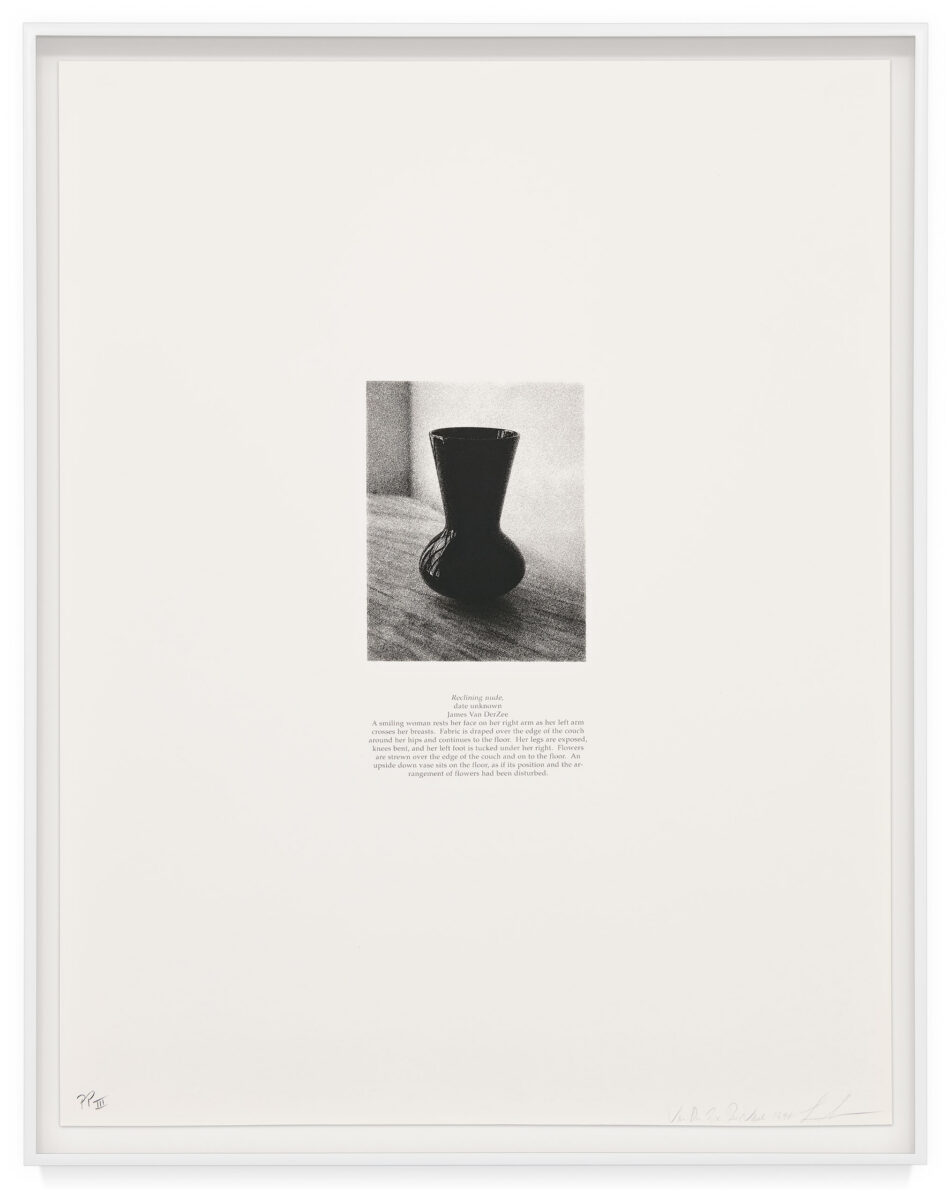 Van Der Zee Prop Vase by Lorna Simpson, a 1993 Print at Krakow Witkin Gallery, Boston