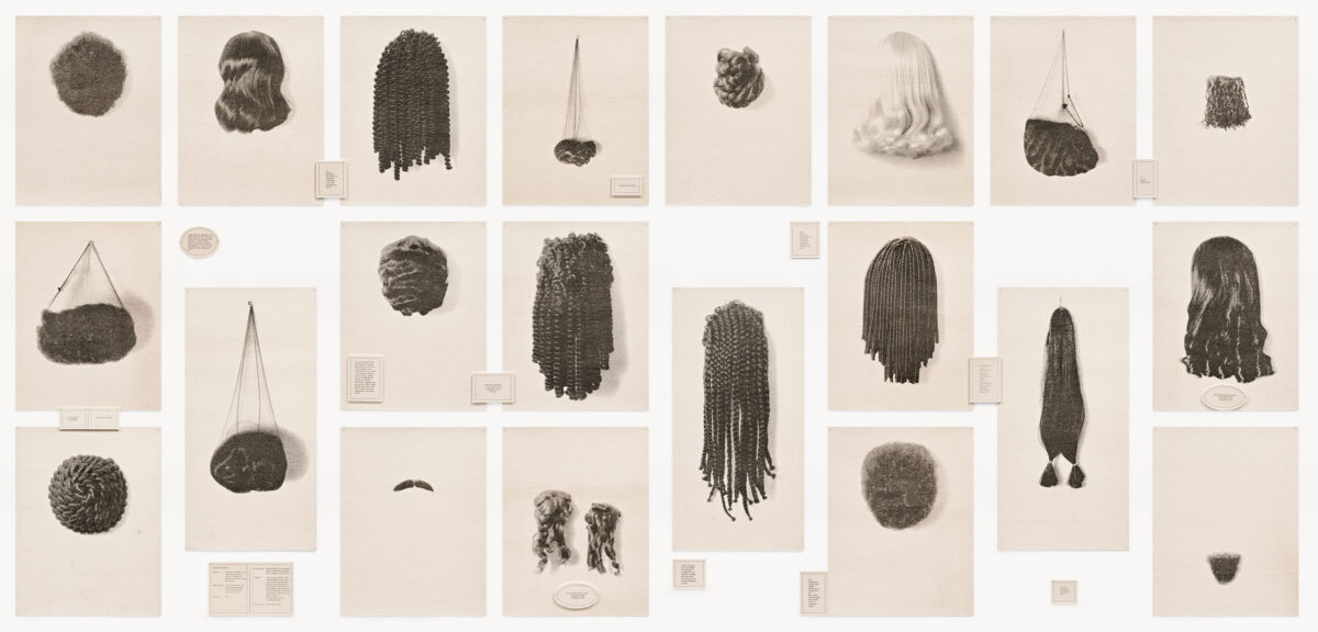 Wigs by Lorna Simpson, a 1994 print installation at Krakow Witkin Gallery, Boston