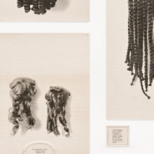 Wigs by Lorna Simpson, a 1994 print installation at Krakow Witkin Gallery, Boston